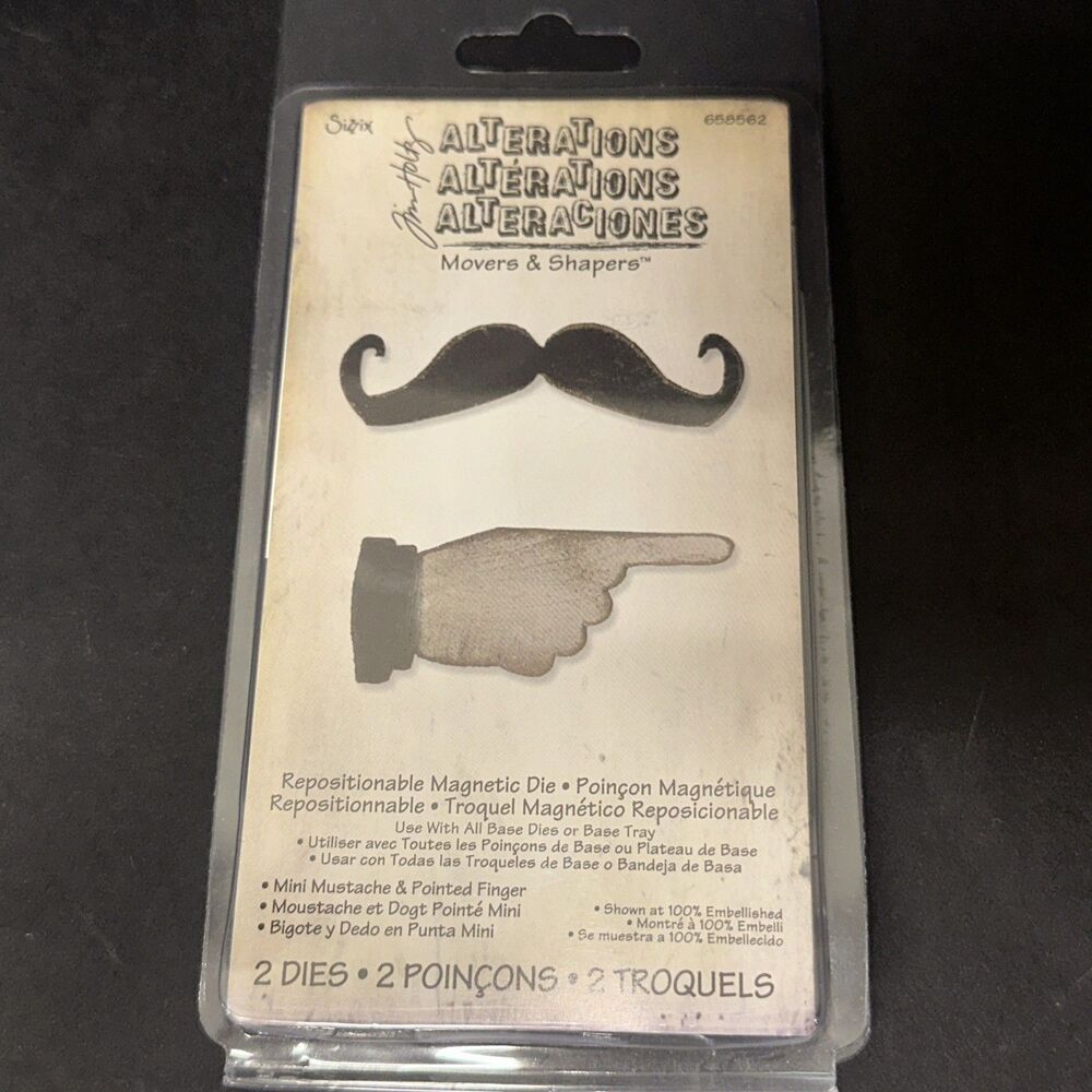 Sizzix Tim Holtz ALTERATIONS Movers  Shapers Mini Mustache & Pointed Finger